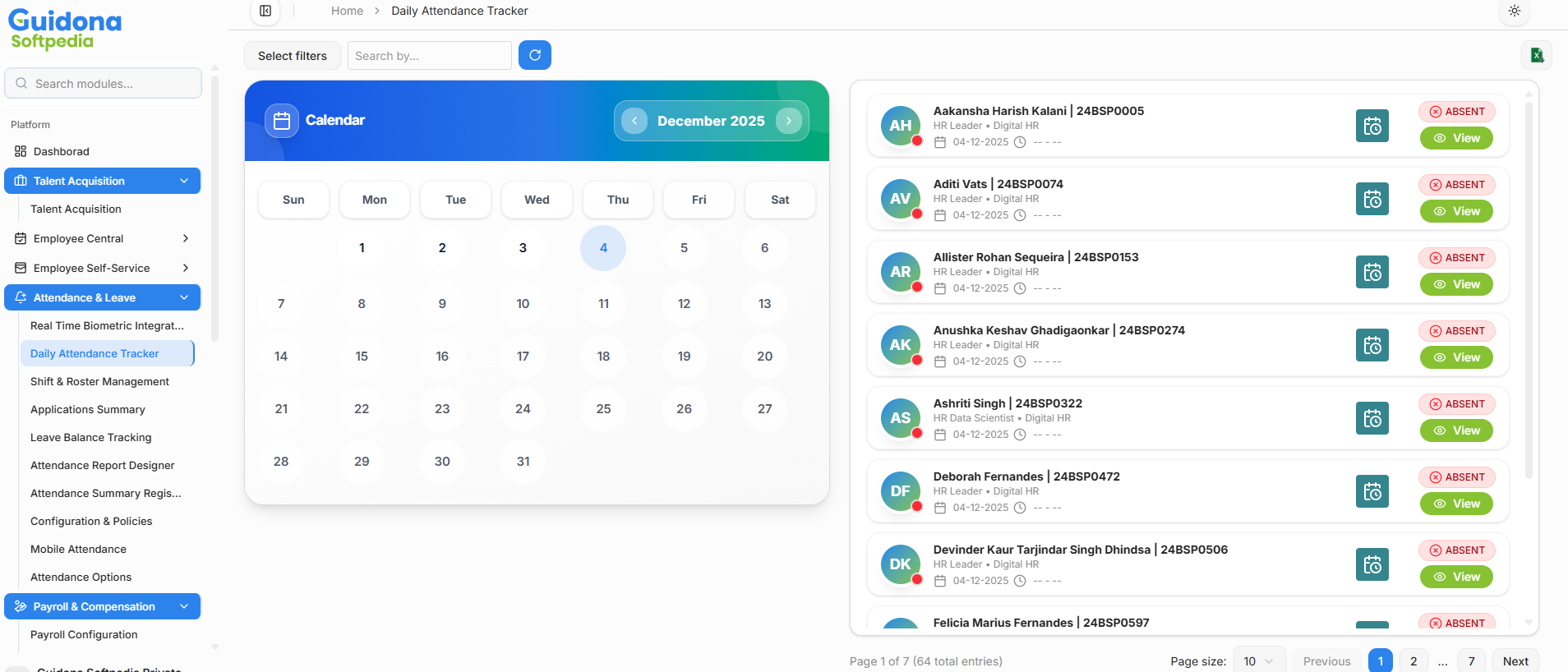 Attendance & Leave screenshot 2