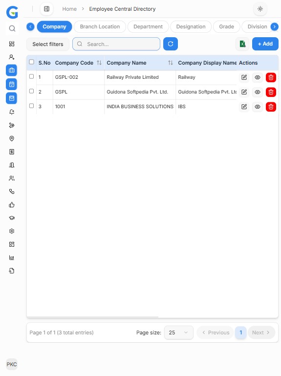 Employee Central screenshot