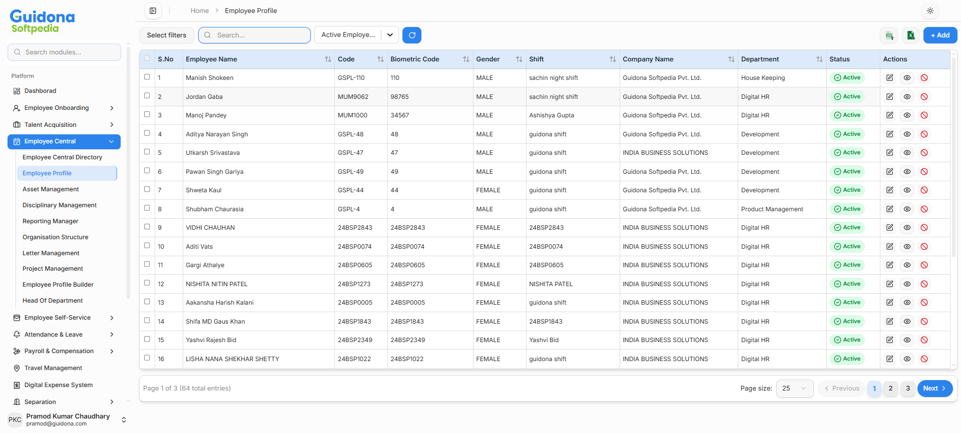 Employee Central screenshot 2